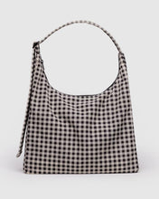 Load image into Gallery viewer, Nylon Shoulder Bag- Black &amp; White Gingham
