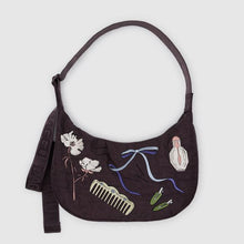 Load image into Gallery viewer, Medium Nylon Crescent Bag- Embroidered Get Ready With Me
