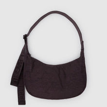 Load image into Gallery viewer, Medium Nylon Crescent Bag- Chocolate Plum
