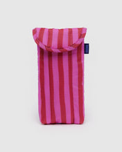 Load image into Gallery viewer, Puffy Glasses Sleeve- Pink &amp; Red Painted Stripe
