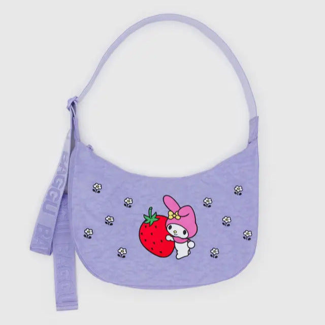 Medium Nylon Crescent Bag- Embroidered My Melody Strawberry - Tigertree