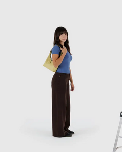 Mini Recycled Leather Shoulder Bag- Straw