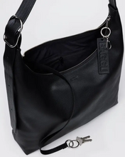 Load image into Gallery viewer, Recycled Leather Shoulder Bag- Black
