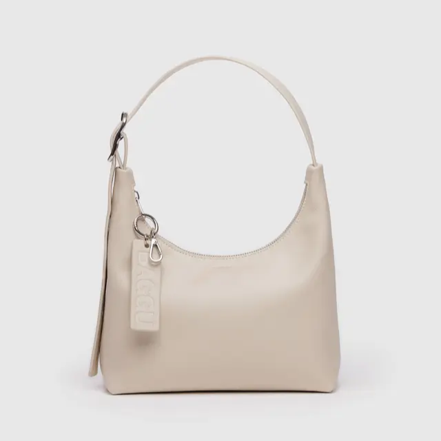 Mini Recycled Leather Shoulder Bag- Stone - Tigertree