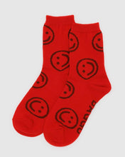 Load image into Gallery viewer, Crew Sock - Red Happy
