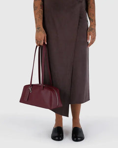 Recycled Leather Bowler Bag- Mahogany - Tigertree