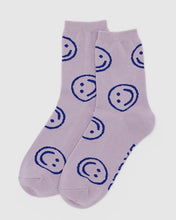 Load image into Gallery viewer, Crew Sock- Dusty Pink Happy
