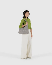 Load image into Gallery viewer, Nylon Shoulder Bag- Black &amp; White Gingham
