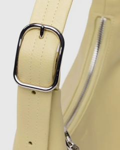Mini Recycled Leather Shoulder Bag- Straw