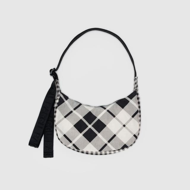 Small Nylon Crescent Bag - Mixed Plaid - Tigertree