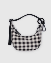 Load image into Gallery viewer, Crescent Bag Charm- Black &amp; White Gingham
