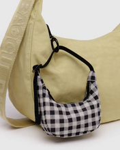 Load image into Gallery viewer, Crescent Bag Charm- Black &amp; White Gingham
