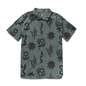 Bless Up Trail Button Up Shirt- Forest