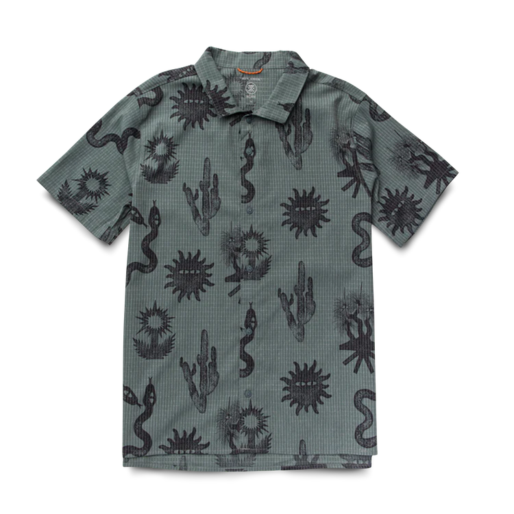 Bless Up Trail Button Up Shirt- Forest