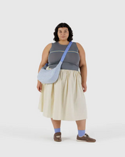 Load image into Gallery viewer, Medium Nylon Crescent Bag- Light Blue Gingham
