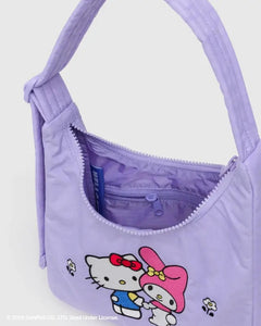 Mini Nylon Shoulder Bag- Embroidered Hello Kitty & My Melody - Tigertree