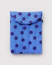 Load image into Gallery viewer, Puffy Laptop Sleeve 13"/14" - Blue Polka Dot
