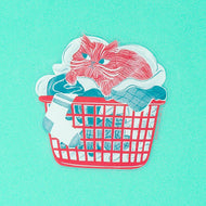 Laundry Cat Clear Sticker