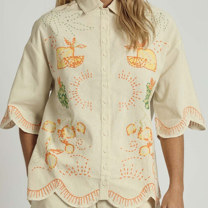 Lemon Squeeze Embroidered Top - Tigertree