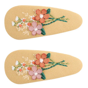 Fabric Floral Embroidery Hair Clip - Tigertree