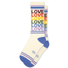 Load image into Gallery viewer, Love - Vintage Rainbow Gym Crew Socks - Tigertree
