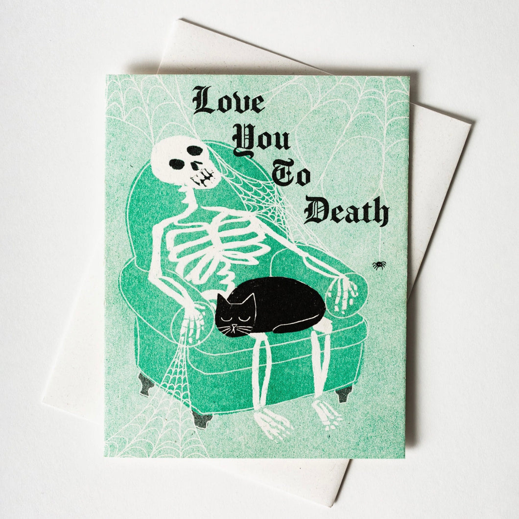 Love You To Death Risograph Card