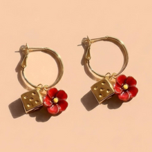 Load image into Gallery viewer, Lucky Poppy Hoops - 18K Gold Plated
