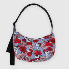 Load image into Gallery viewer, Medium Nylon Crescent Bag - Floral Snoopy
