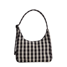 Load image into Gallery viewer, Mini Nylon Shoulder Bag - Black and Cream Gingham
