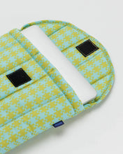 Load image into Gallery viewer, 13&quot;/14&quot; Puffy Laptop Sleeve - Mint Pixel Gingham - Tigertree
