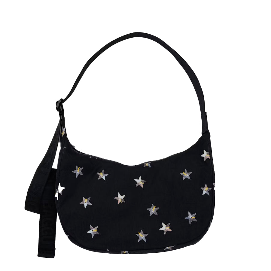 Medium Nylon Crescent Bag - Stars