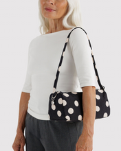 Load image into Gallery viewer, Nylon Loaf Bag - Black &amp; Cream Polka Dot
