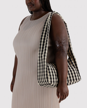 Load image into Gallery viewer, Nylon Meringue Bag - Black &amp; Cream Gingham
