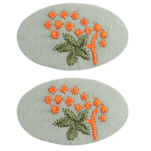 Fabric Floral Embroidery Hair Clip - Tigertree