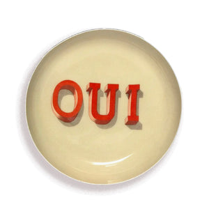 Oui Round Enamel Tray