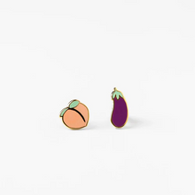 Load image into Gallery viewer, Peach and Eggplant Earrings
