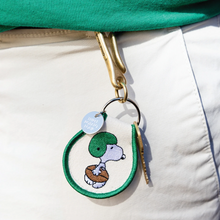 Load image into Gallery viewer, Snoopy Football Patch Keychain - Ivory
