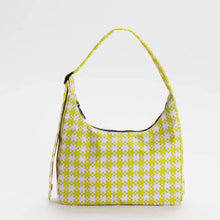 Load image into Gallery viewer, Mini Nylon Shoulder Bag - Pink Pistachio Pixel Gingham - Tigertree
