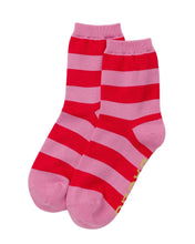 Load image into Gallery viewer, Crew Sock - Pink Stripe - Tigertree
