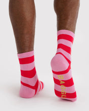 Load image into Gallery viewer, Crew Sock - Pink Stripe - Tigertree
