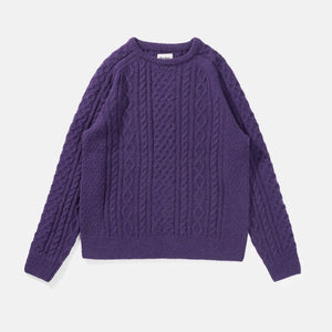 Mohair Fisherman's Knit - Plum