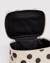 Load image into Gallery viewer, Large Cosmetic Case - Cream and Black Polka Dot

