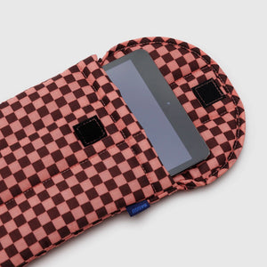 Puffy Tablet Sleeve 8" - Pink Brown Check