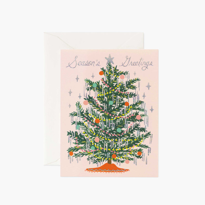 Season's Greeting Tinsel Tree Card