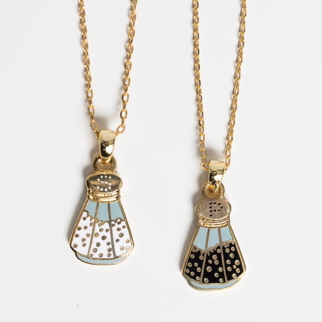 Salt & Pepper Double-Sided Pendant Necklace