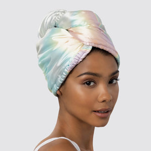 Satin Wrapped Hair Towel - Aura