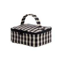 Load image into Gallery viewer, Small Cosmetic Case - Black and Cream Gingham
