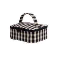 Small Cosmetic Case - Black and Cream Gingham