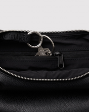 Load image into Gallery viewer, Small Recycled Leather Flat Crescent - Black
