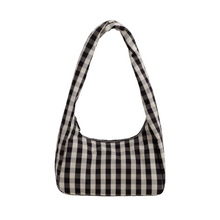Load image into Gallery viewer, Small Nylon Meringue Bag - Black and Cream Gingham
